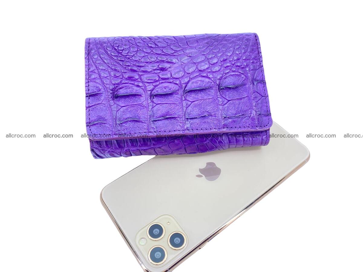 Handcrafted crocodile skin trifold wallet with coin compartment 1797 Foto 3