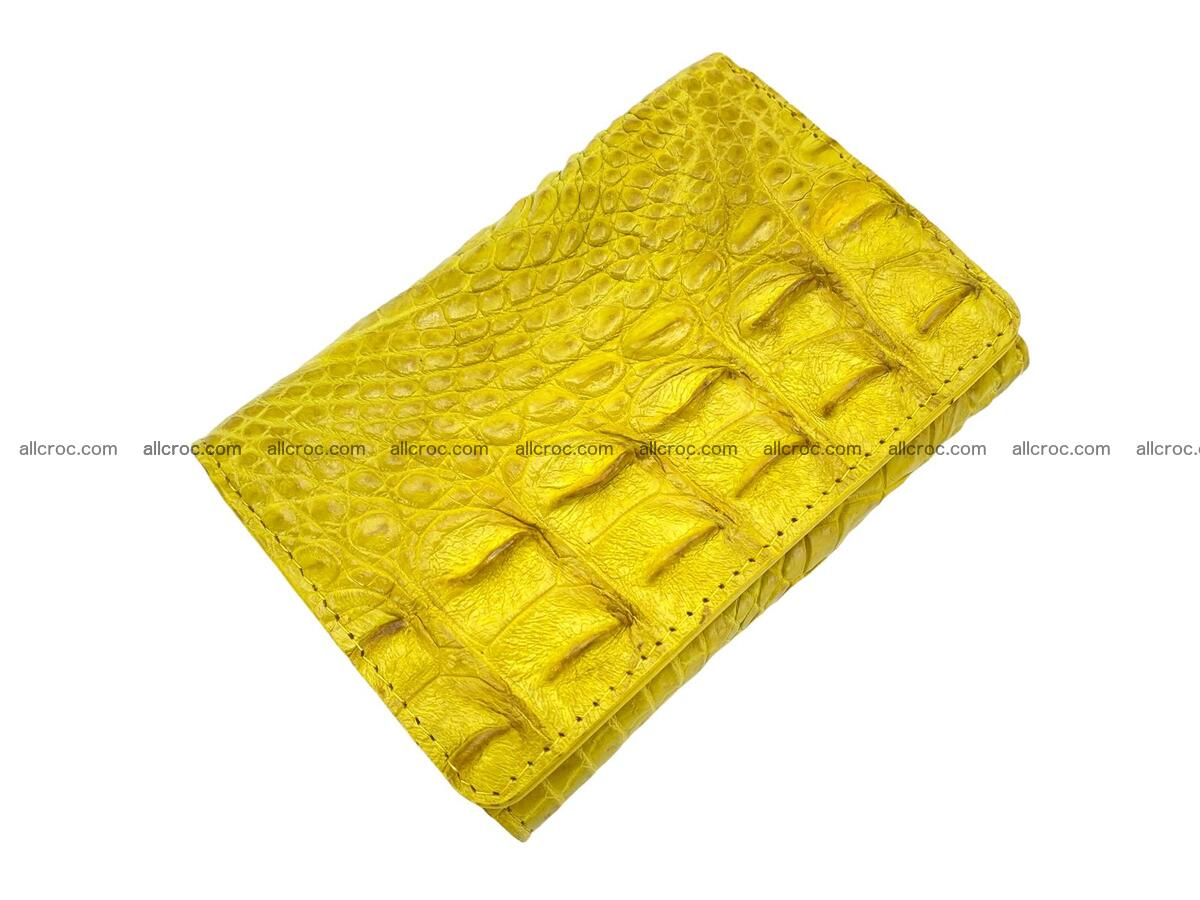 Handcrafted crocodile skin trifold wallet with coin compartment 1803 Foto 0