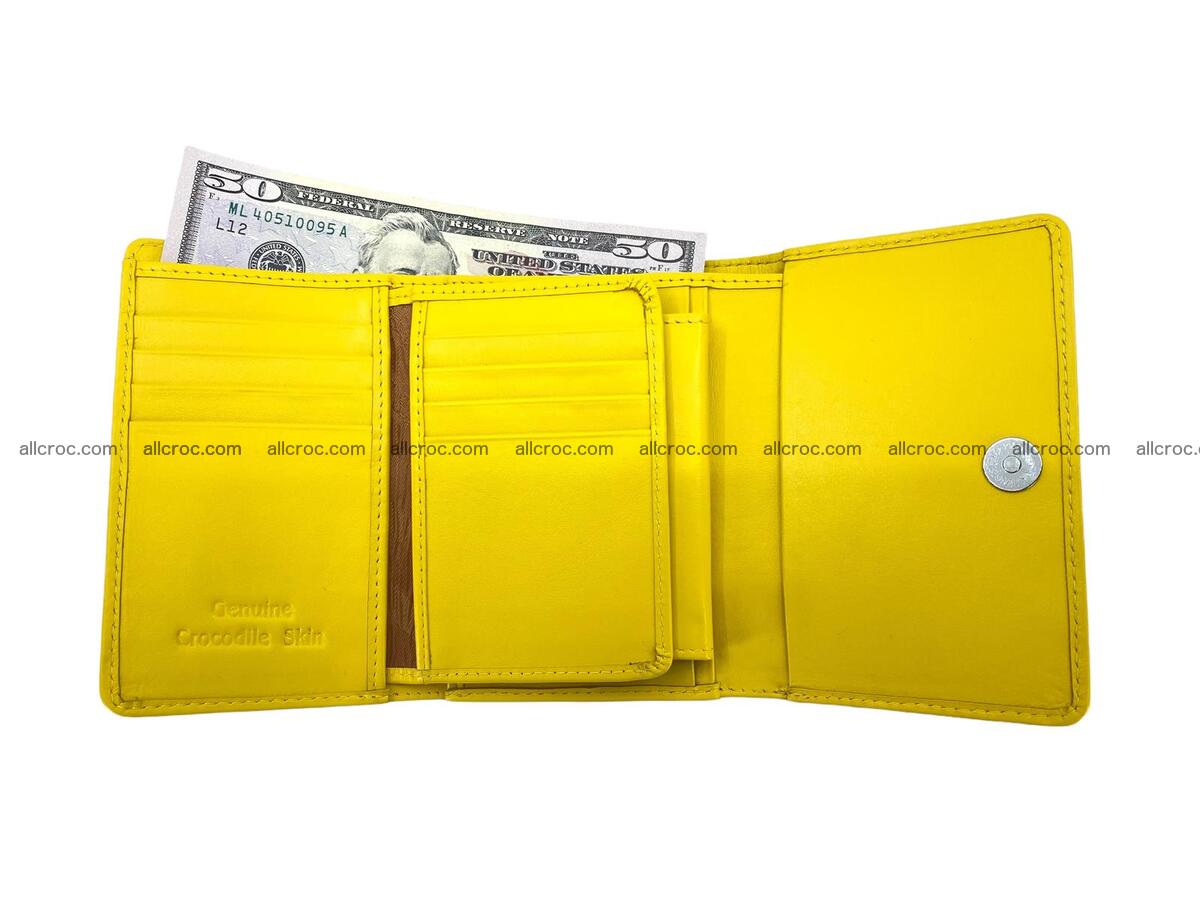 Handcrafted crocodile skin trifold wallet with coin compartment 1803 Foto 4