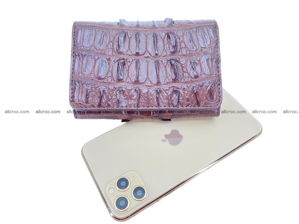 Handcrafted crocodile skin trifold wallet with coin pocket for women 1817 Foto 3