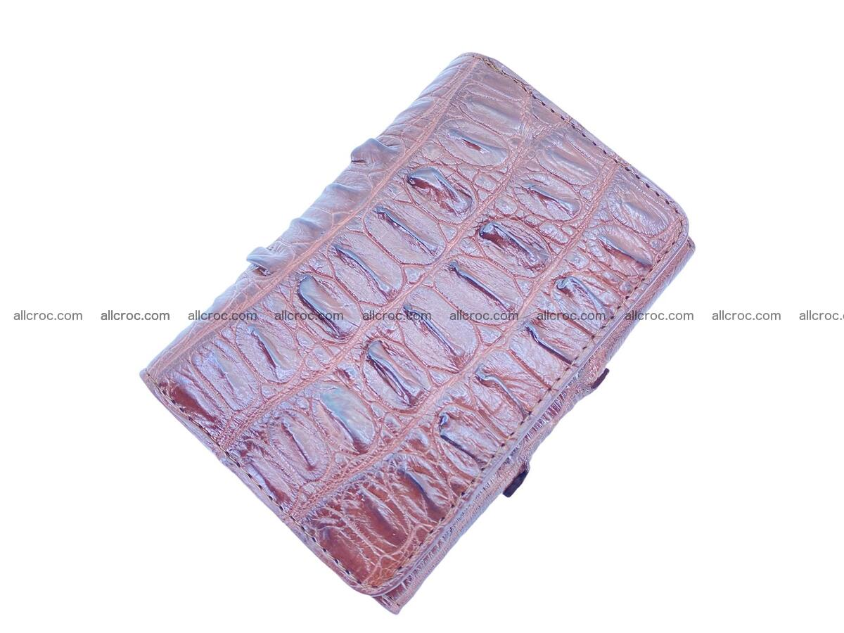 Handcrafted crocodile skin trifold wallet with coin pocket for women 1817 Foto 0