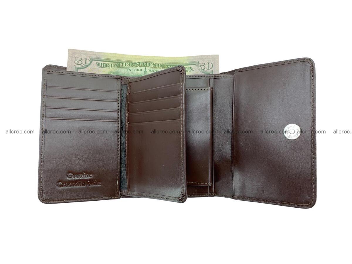 Handcrafted crocodile skin trifold wallet with coin pocket for women 1817 Foto 5