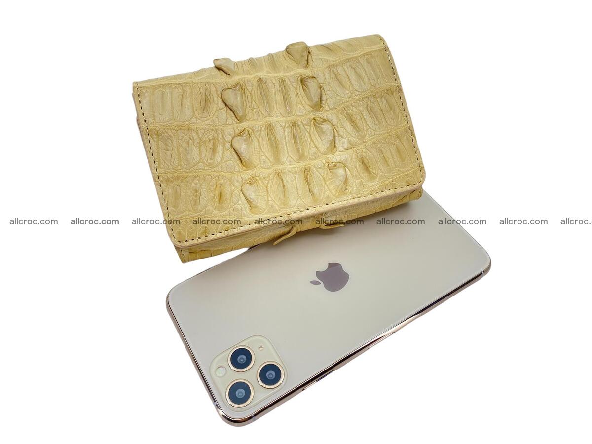 Handcrafted crocodile skin trifold wallet with coin pocket for women 1819 Foto 3