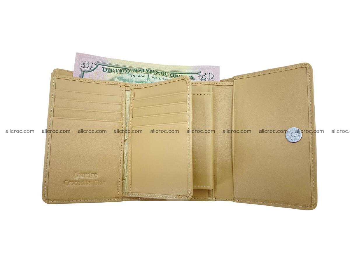 Handcrafted crocodile skin trifold wallet with coin pocket for women 1819 Foto 4