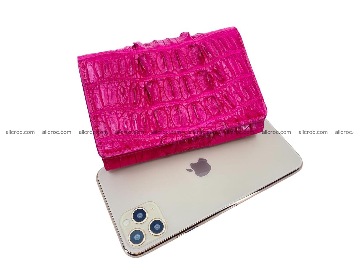 Handcrafted crocodile skin trifold wallet with coin pocket for women 1822 Foto 3