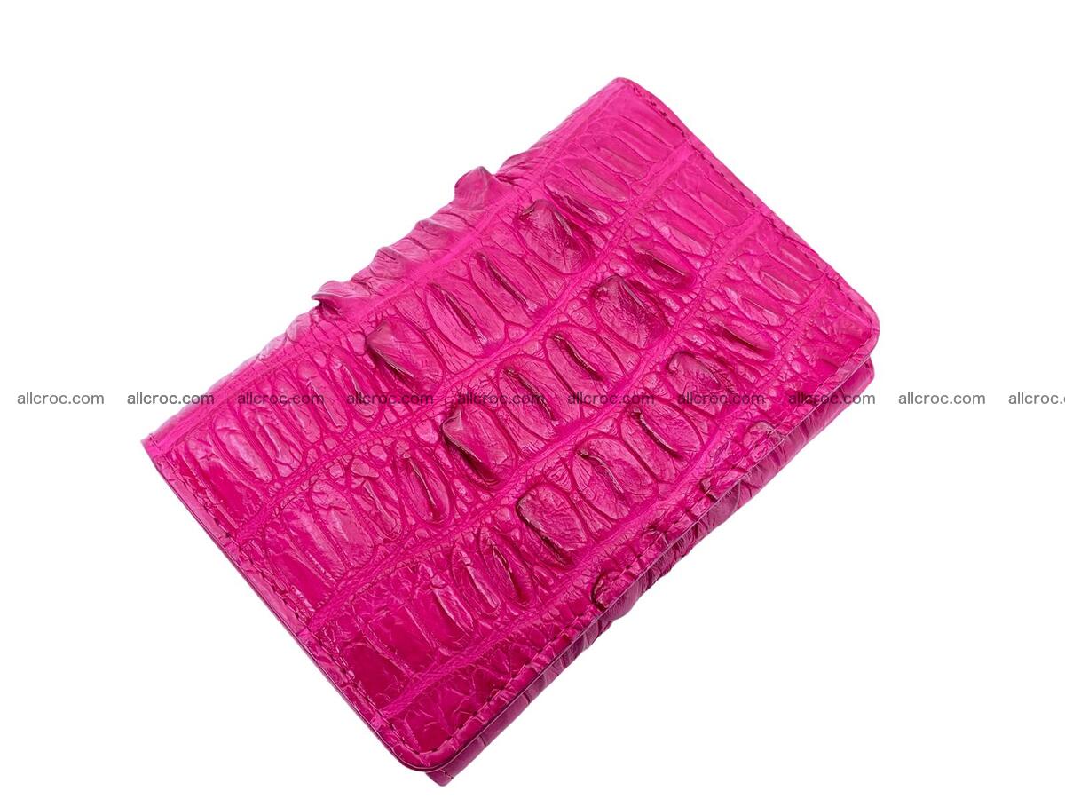 Handcrafted crocodile skin trifold wallet with coin pocket for women 1822 Foto 0
