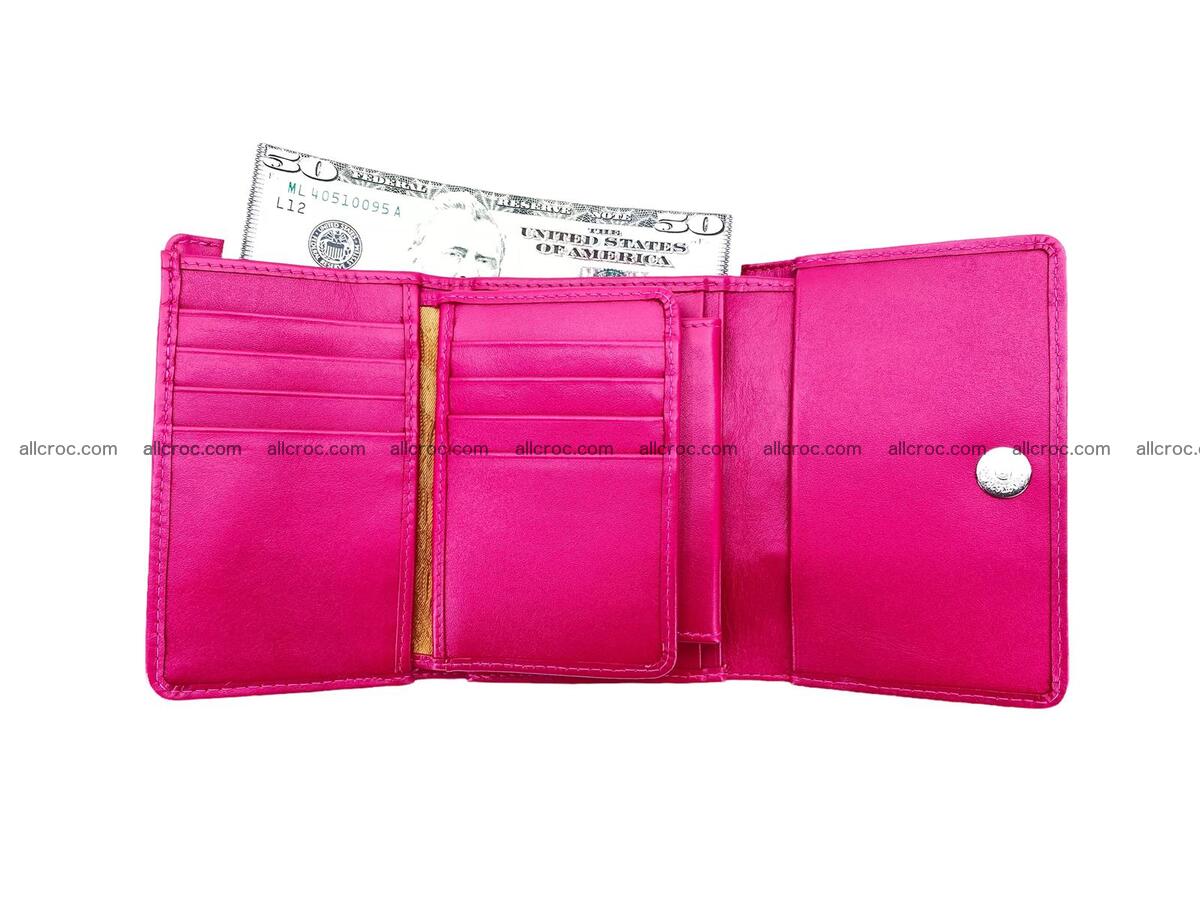 Handcrafted crocodile skin trifold wallet with coin pocket for women 1822 Foto 4