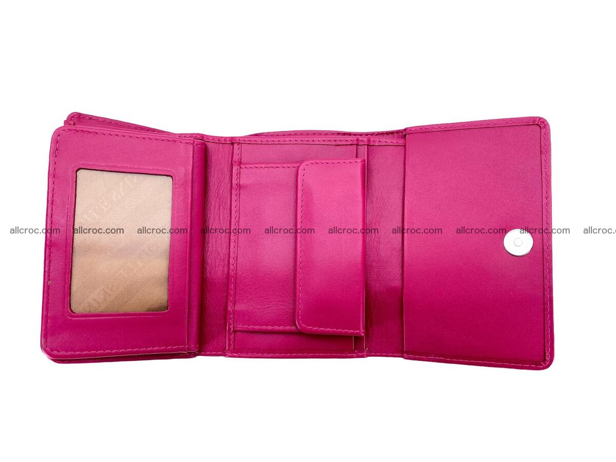 Handcrafted crocodile skin trifold wallet with coin pocket for women 1822 Foto 5