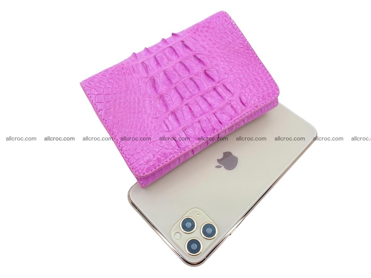 Handcrafted crocodile skin trifold wallet with coin pocket for women 1824 Foto 3