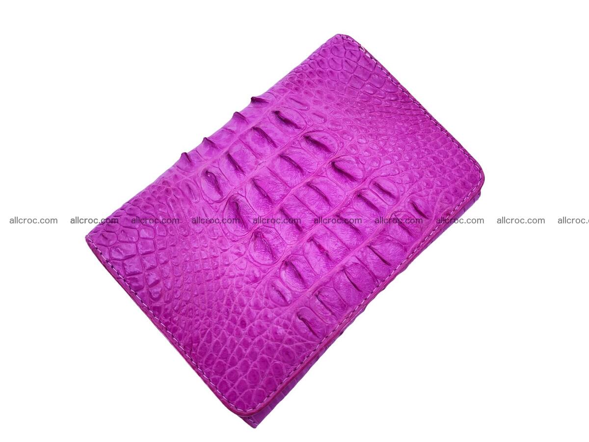 Handcrafted crocodile skin trifold wallet with coin pocket for women 1824 Foto 0