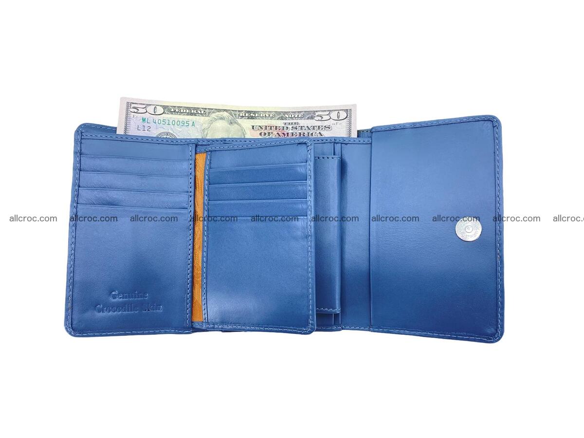 Handcrafted crocodile skin trifold wallet with coin pocket for women 1809 Foto 4