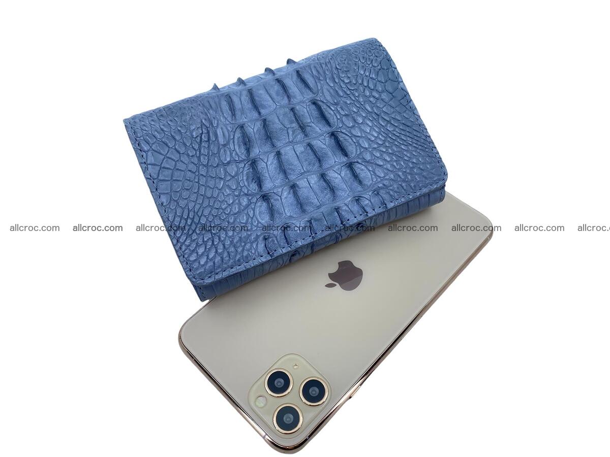 Handcrafted crocodile skin trifold wallet with coin pocket for women 1809 Foto 3