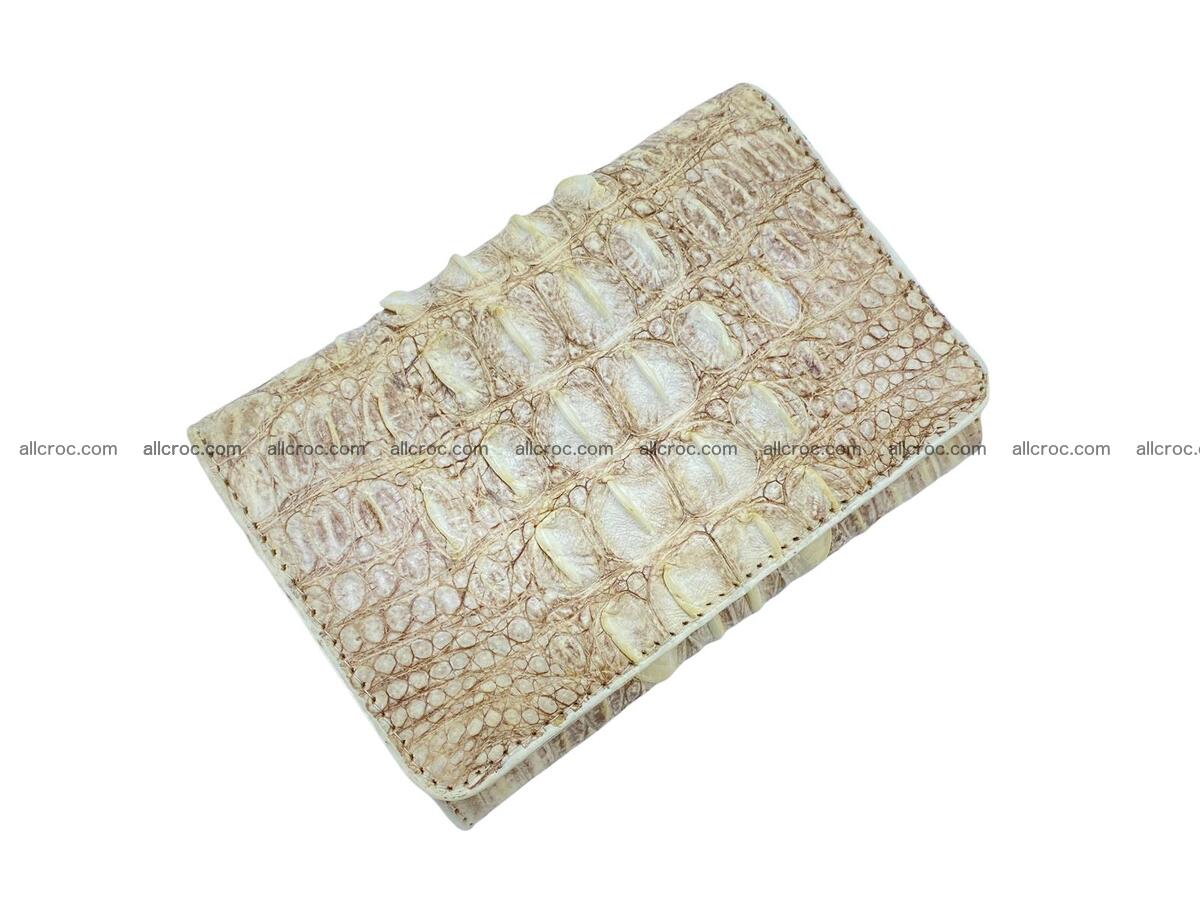 Handcrafted crocodile skin trifold wallet with coin pocket for women 1807 Foto 0