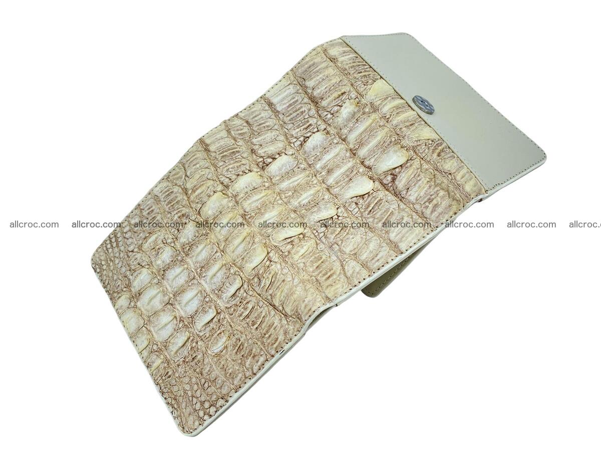 Handcrafted crocodile skin trifold wallet with coin pocket for women 1807 Foto 2