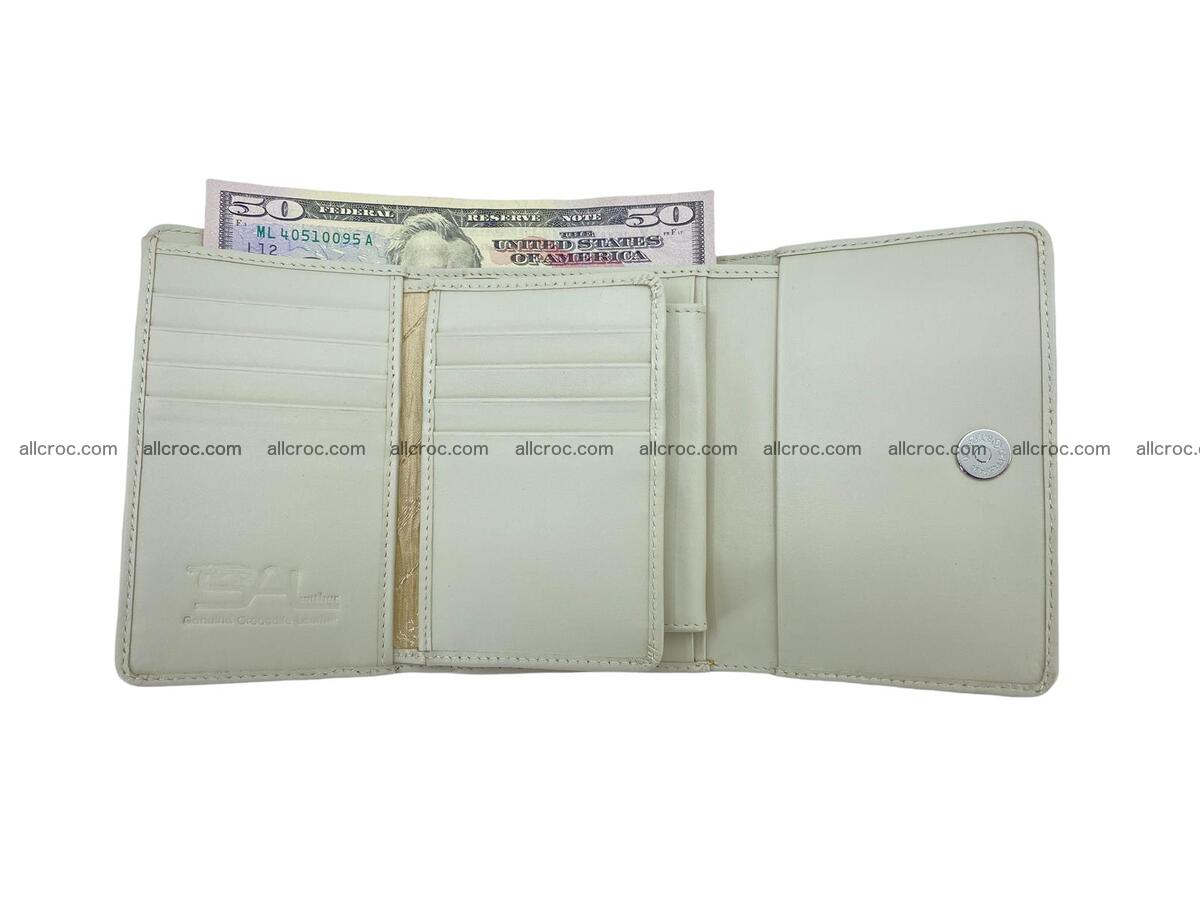 Handcrafted crocodile skin trifold wallet with coin pocket for women 1807 Foto 3