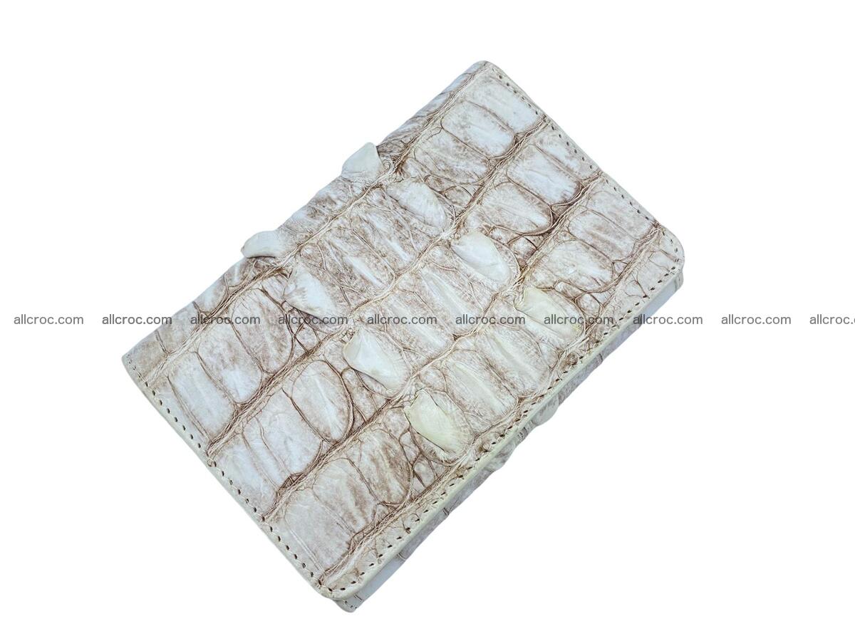 Handcrafted crocodile skin trifold wallet with coin pocket for women 1823 Foto 0