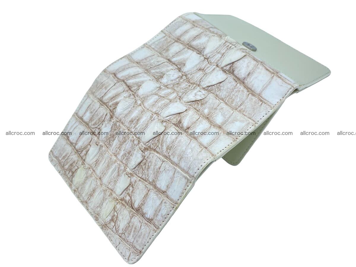 Handcrafted crocodile skin trifold wallet with coin pocket for women 1823 Foto 2