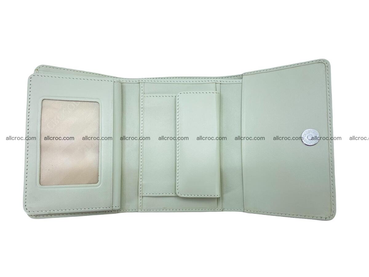 Handcrafted crocodile skin trifold wallet with coin pocket for women 1823 Foto 4