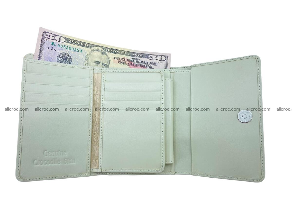 Handcrafted crocodile skin trifold wallet with coin pocket for women 1823 Foto 5