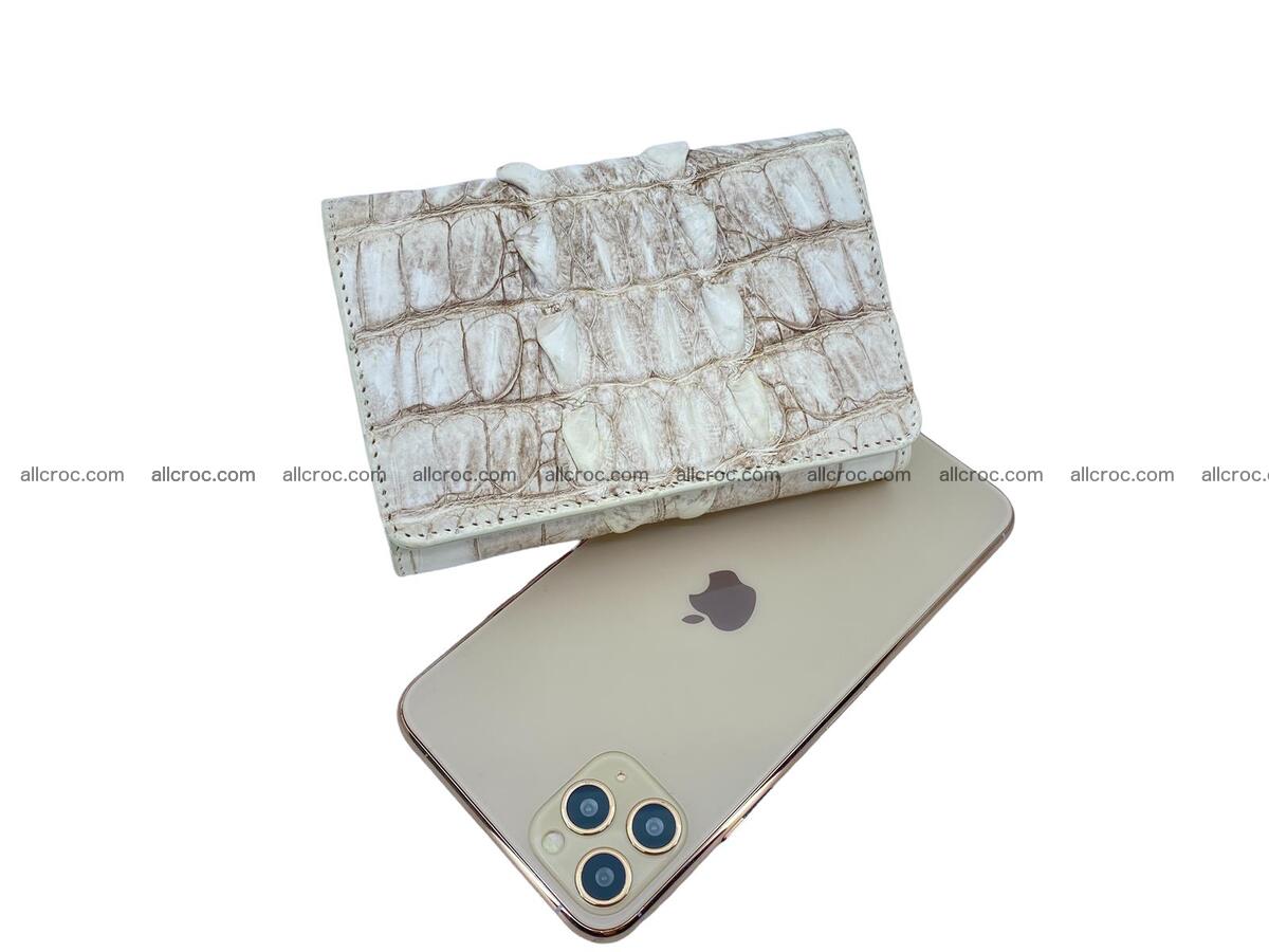 Handcrafted crocodile skin trifold wallet with coin pocket for women 1823 Foto 3