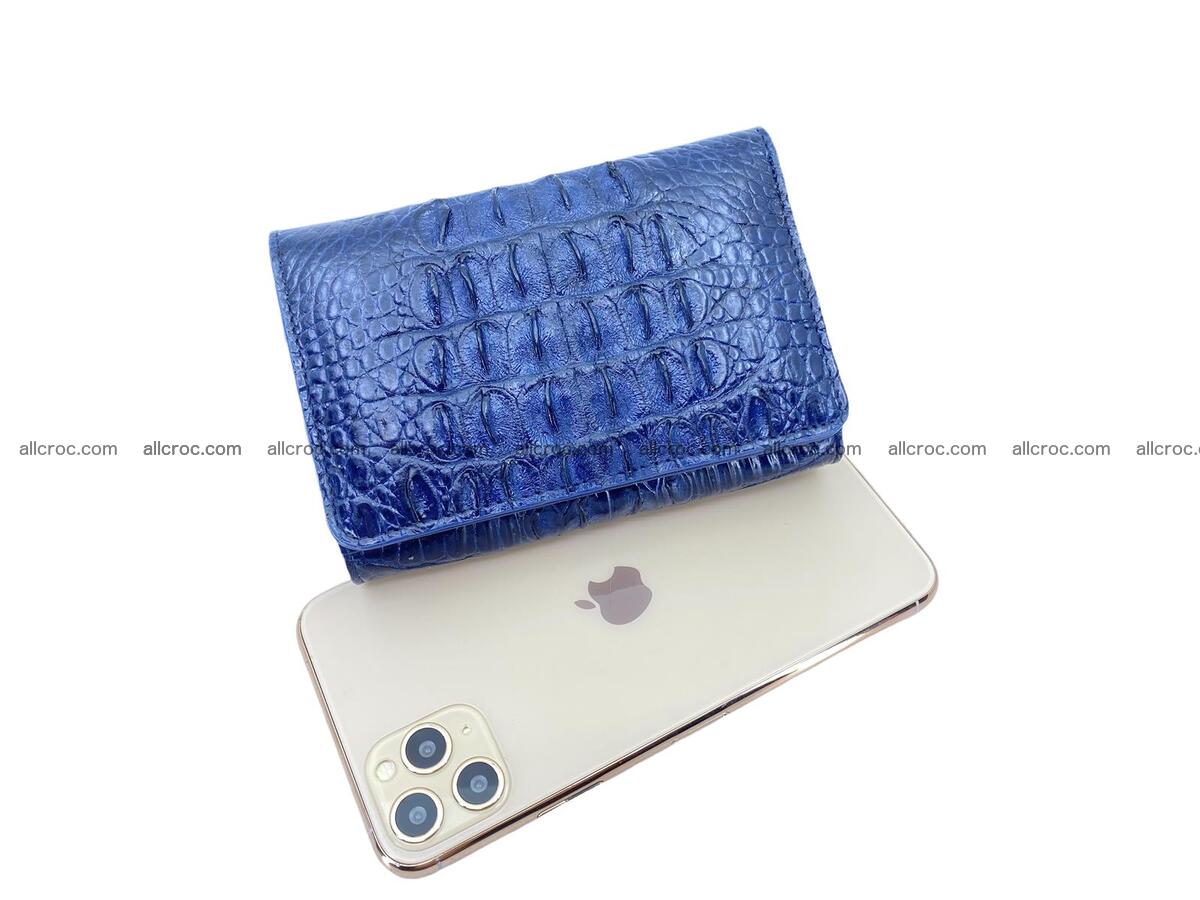 Handcrafted crocodile skin trifold wallet with coin pocket for women 1806 Foto 3