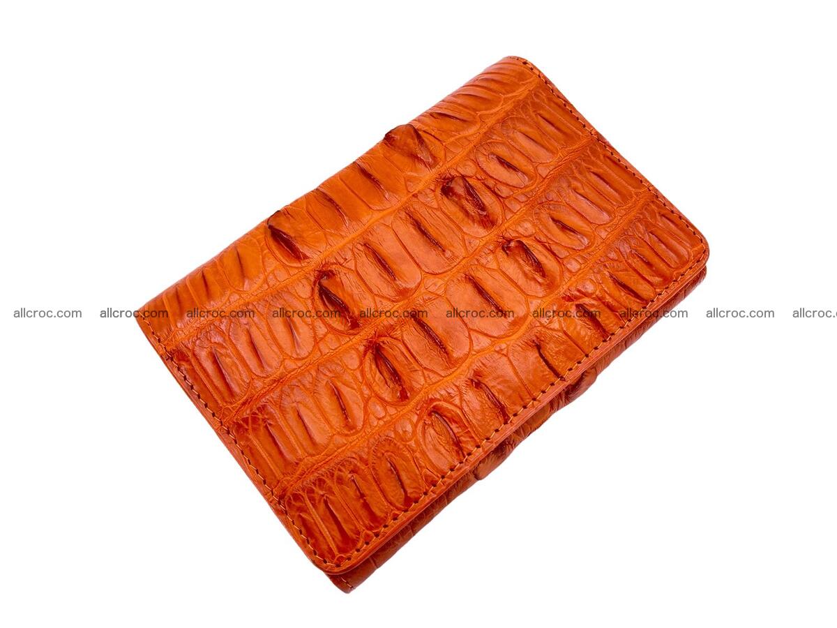 Handcrafted crocodile skin trifold wallet with coin pocket for women 1816 Foto 0