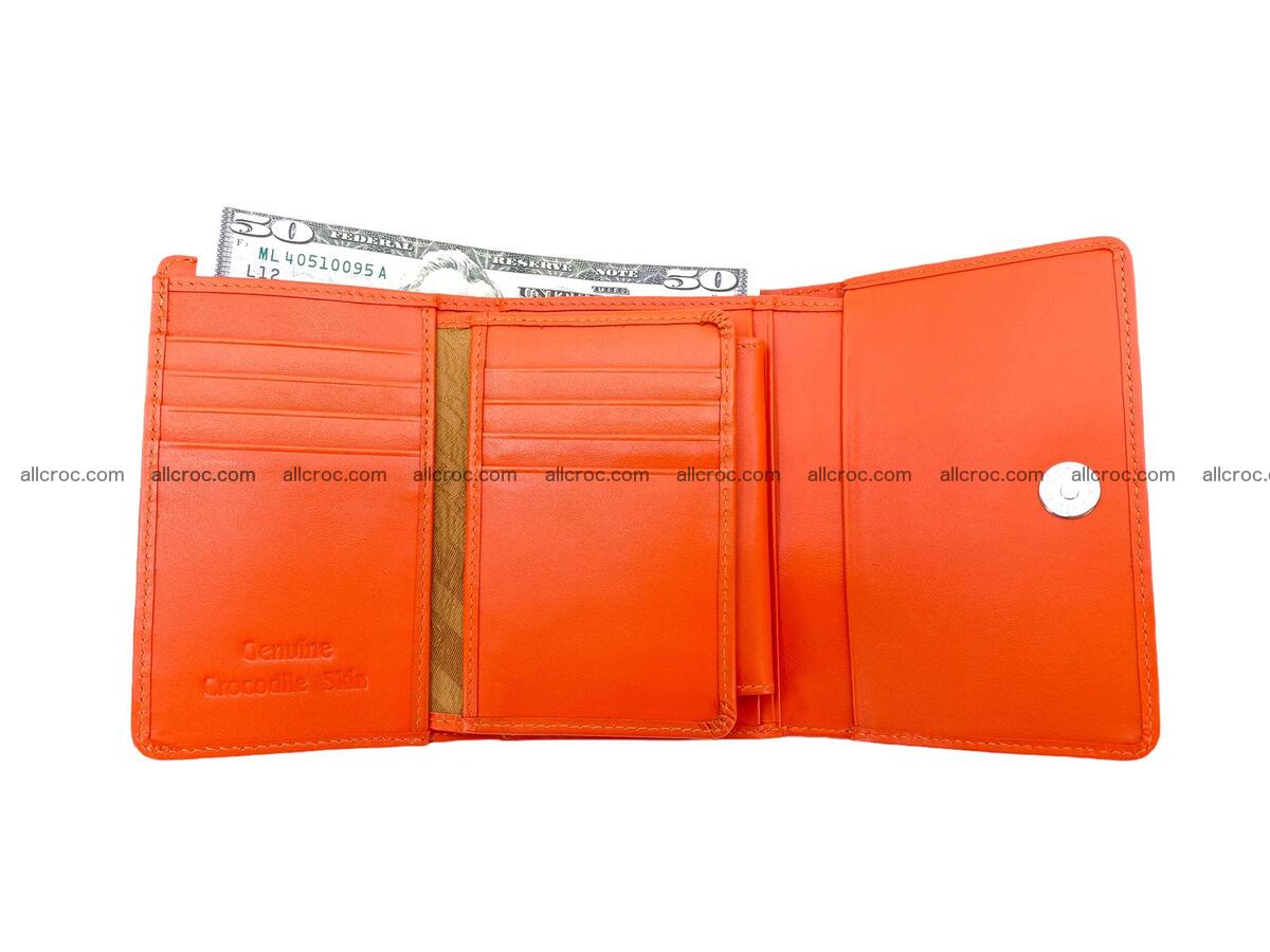 Handcrafted crocodile skin trifold wallet with coin pocket for women 1816 Foto 5