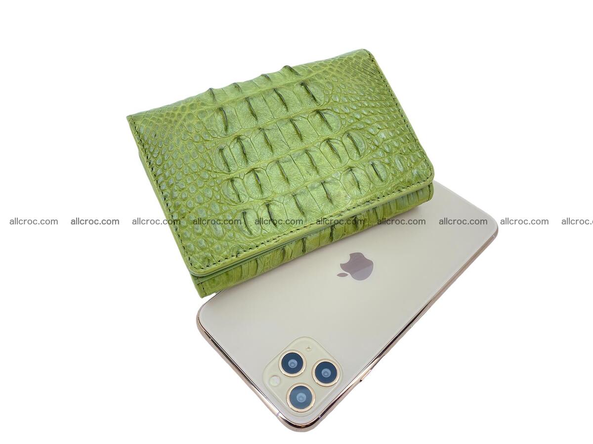 Handcrafted crocodile skin trifold wallet with coin pocket for women 1820 Foto 3