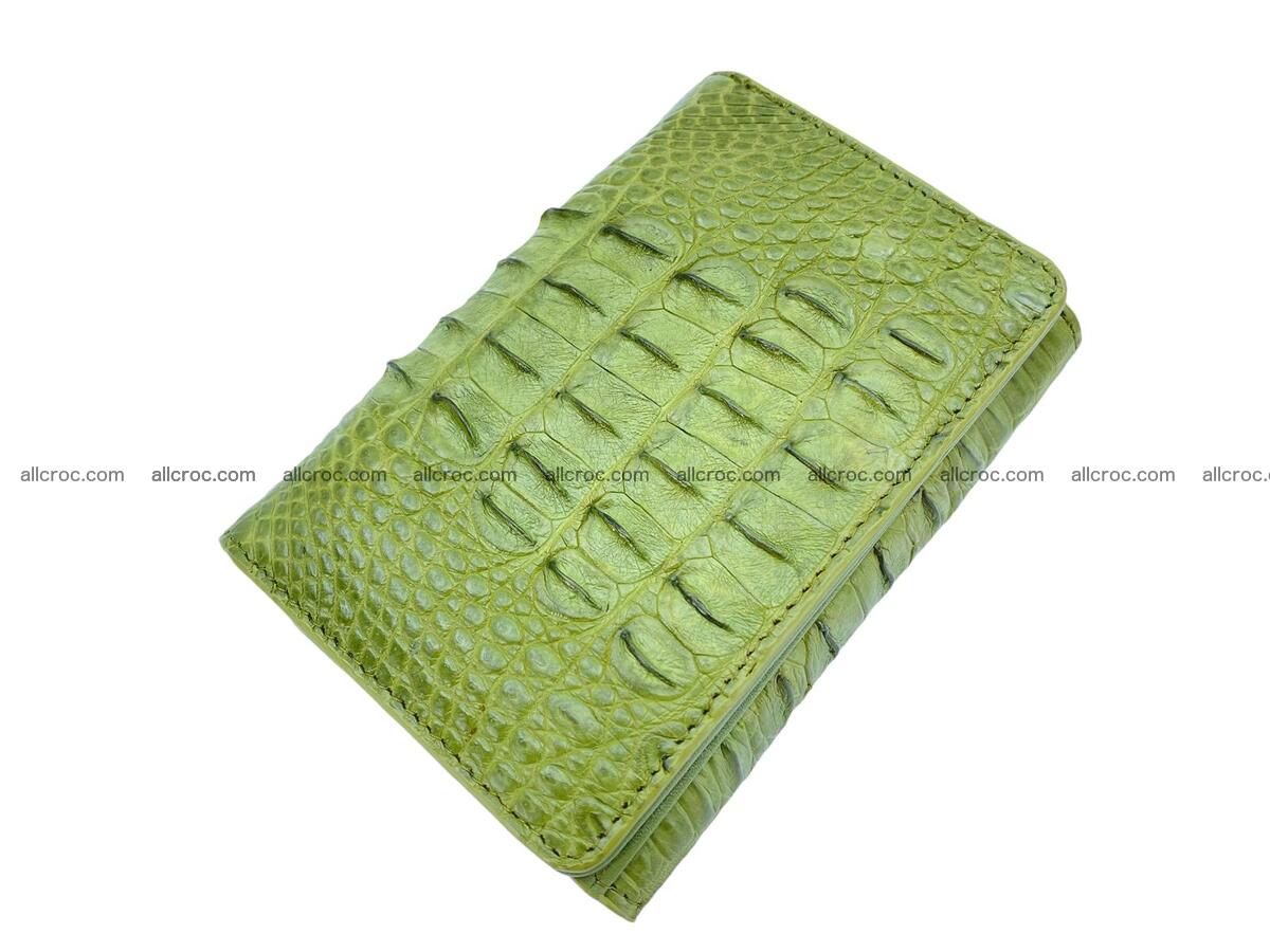 Handcrafted crocodile skin trifold wallet with coin pocket for women 1820 Foto 0