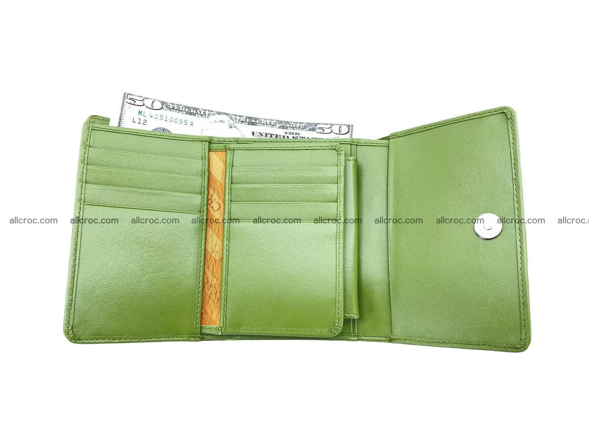 Handcrafted crocodile skin trifold wallet with coin pocket for women 1820 Foto 4