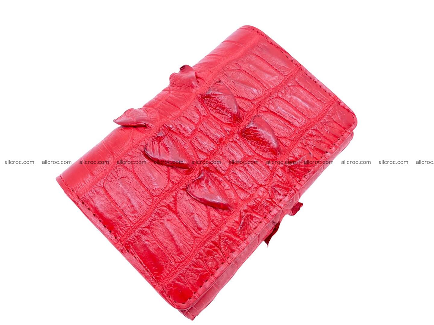 Handcrafted crocodile skin trifold wallet with coin pocket for women 1818 Foto 0