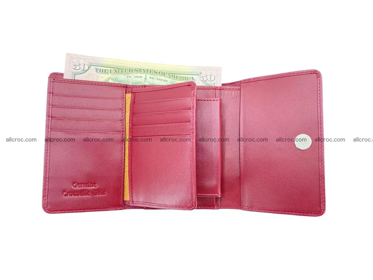 Handcrafted crocodile skin trifold wallet with coin pocket for women 1815 Foto 5