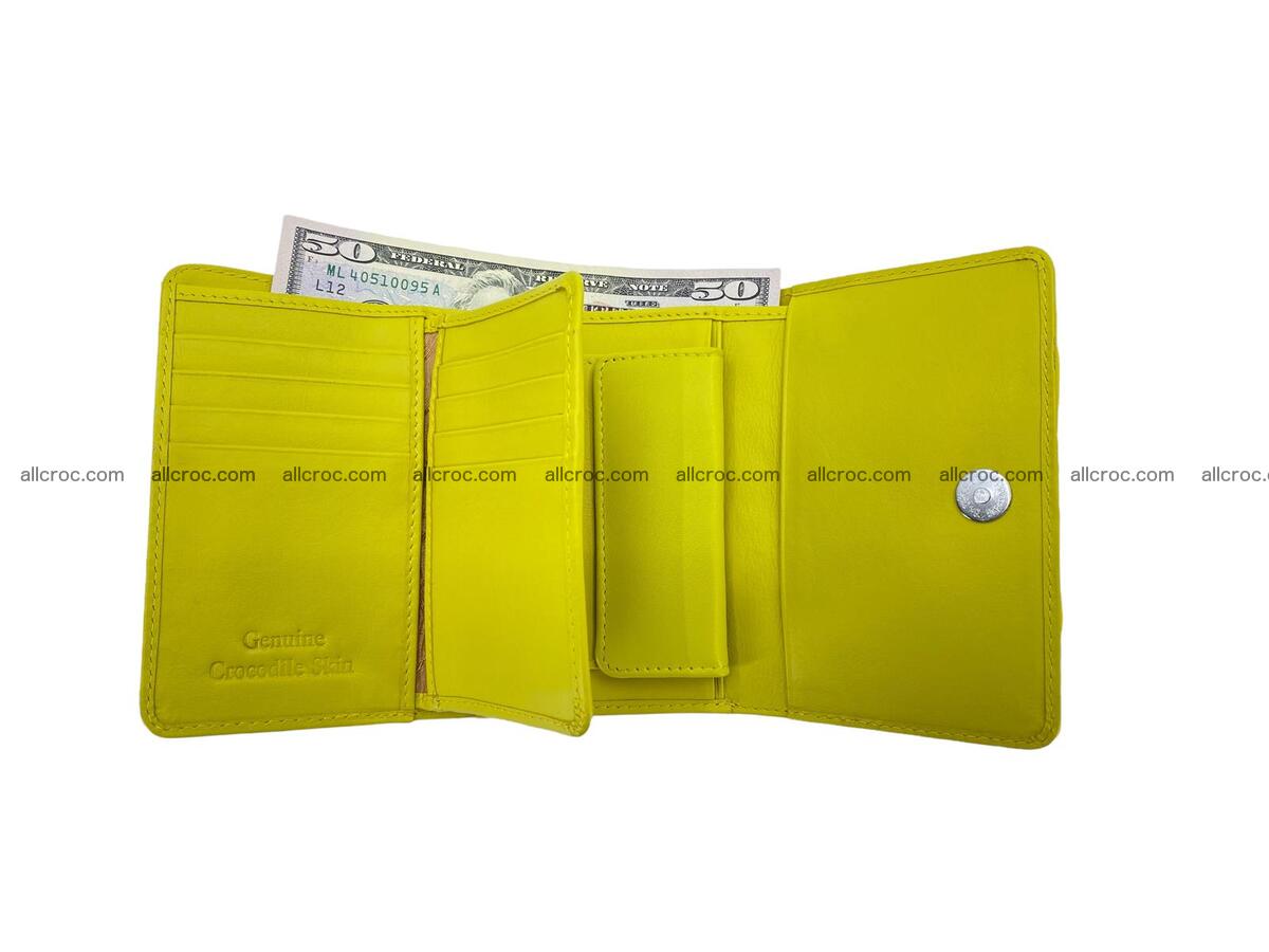 Handcrafted crocodile skin trifold wallet with coin pocket for women 1812 Foto 3