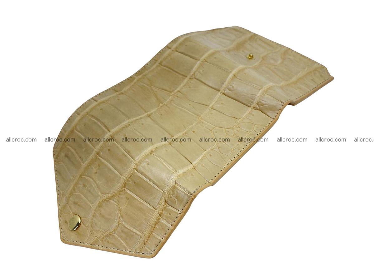 Handcrafted Crocodile skin vertical wallet 1674 Foto 6