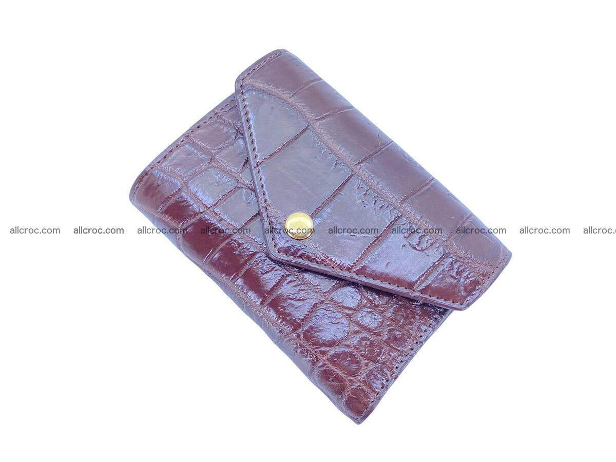 Handcrafted Crocodile skin vertical wallet 1676 Foto 2
