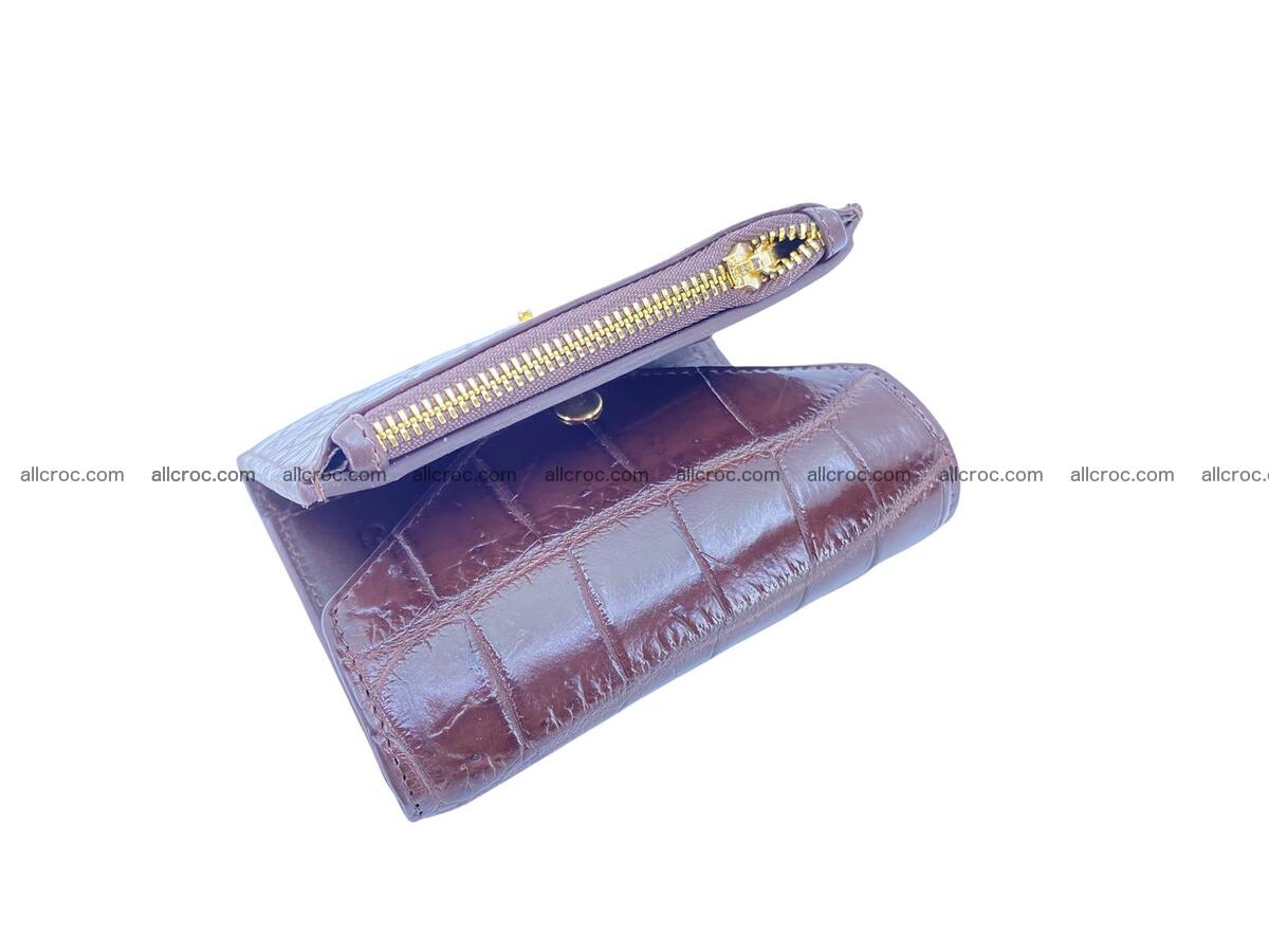 Handcrafted Crocodile skin vertical wallet 1676 Foto 7