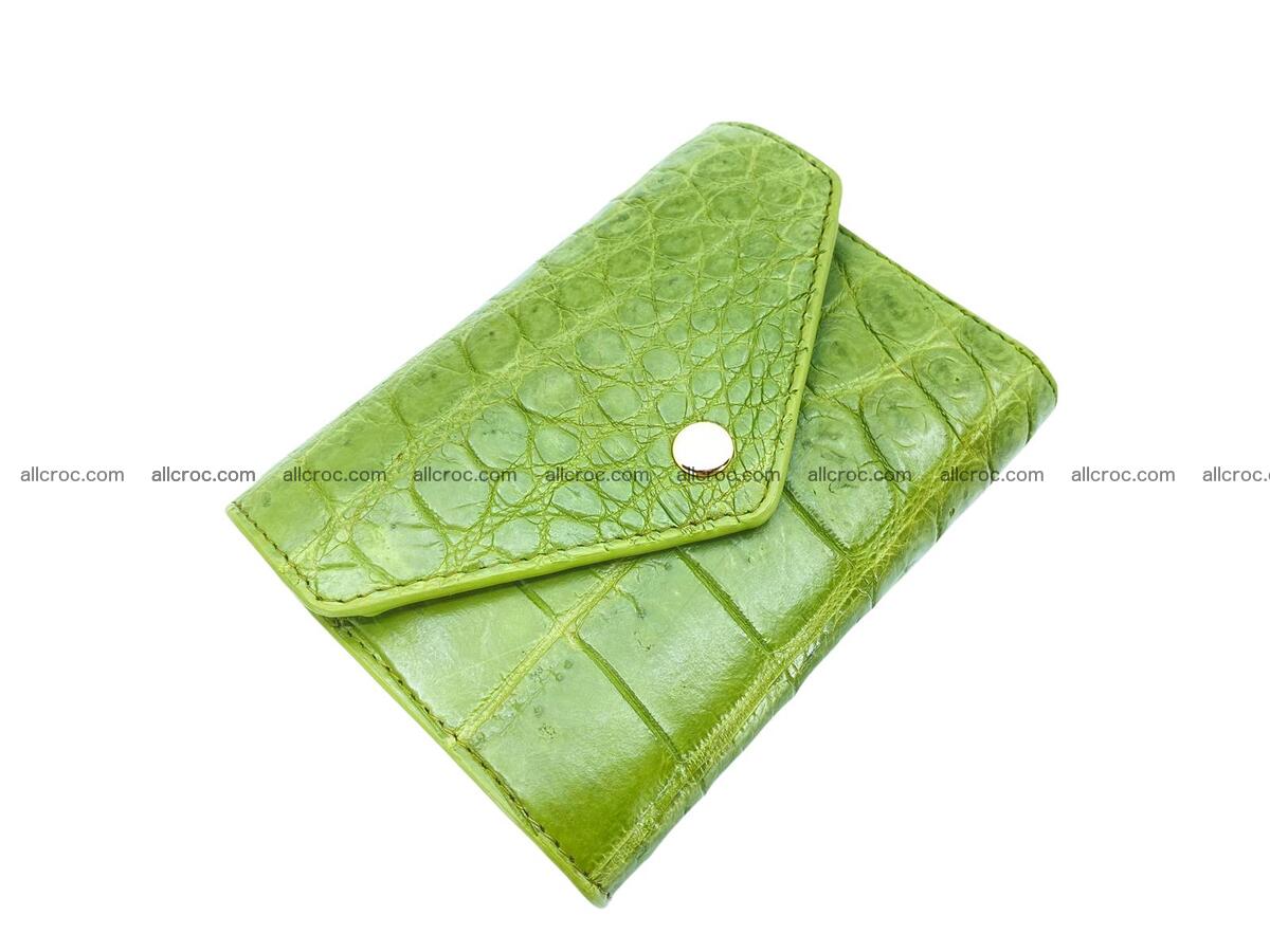 Handcrafted Crocodile skin vertical wallet 1673 Foto 0