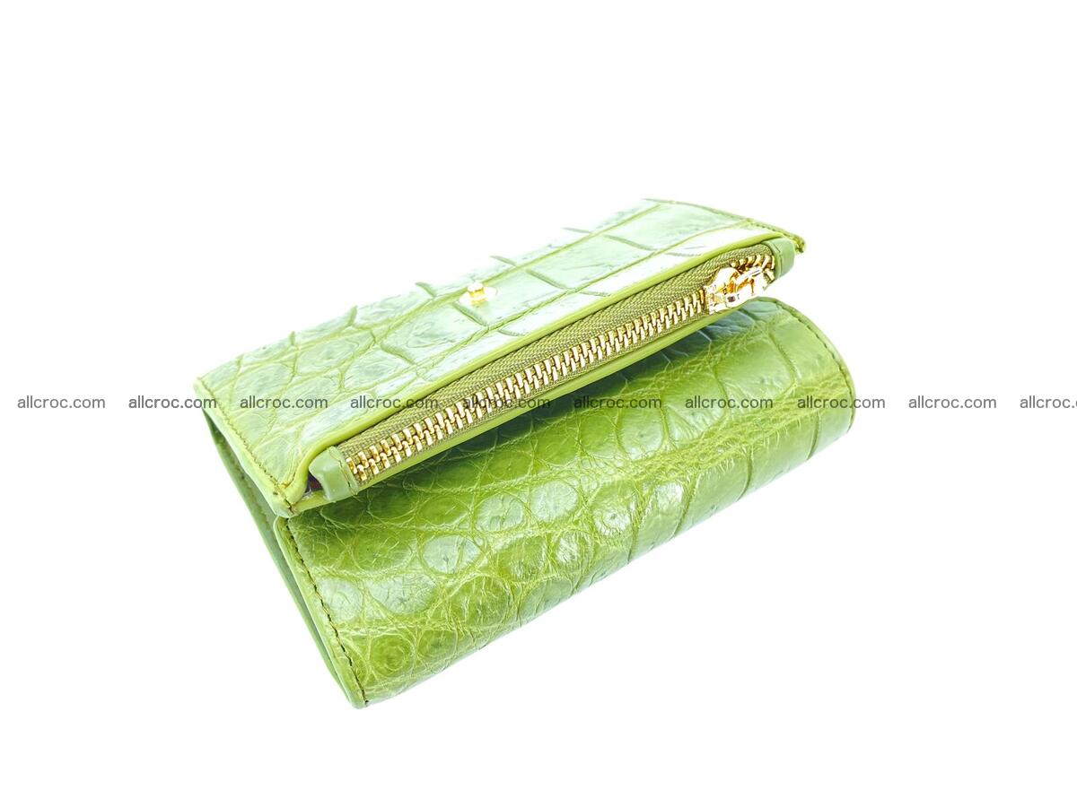 Handcrafted Crocodile skin vertical wallet 1673 Foto 7