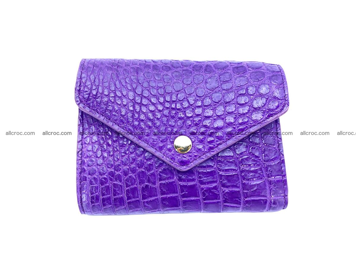 Handcrafted Crocodile skin vertical wallet 1672 Foto 2