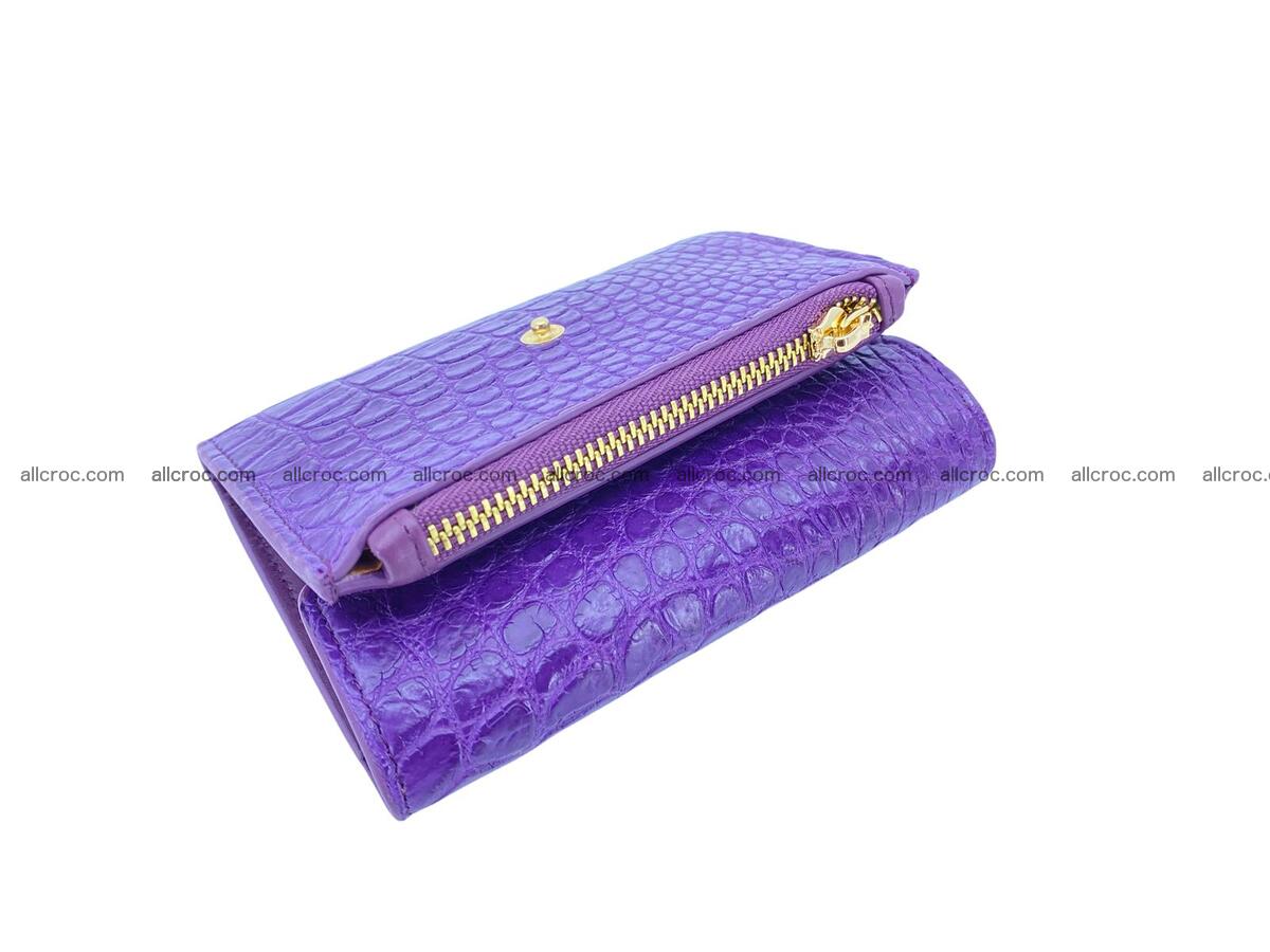 Handcrafted Crocodile skin vertical wallet 1672 Foto 8