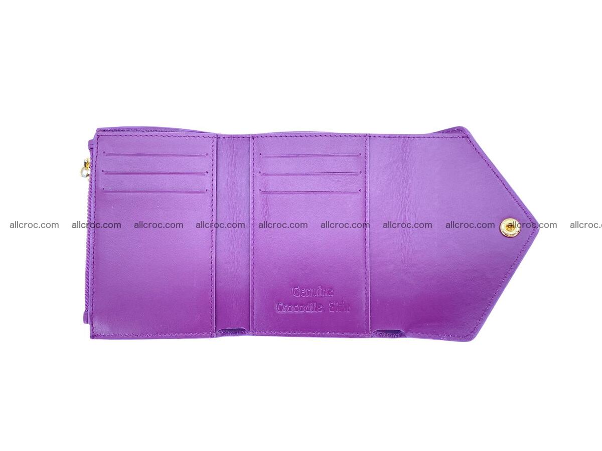 Handcrafted Crocodile skin vertical wallet 1672 Foto 9