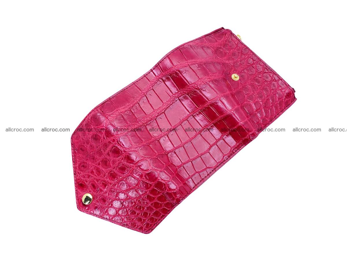 Handcrafted Crocodile skin vertical wallet 1671 Foto 7