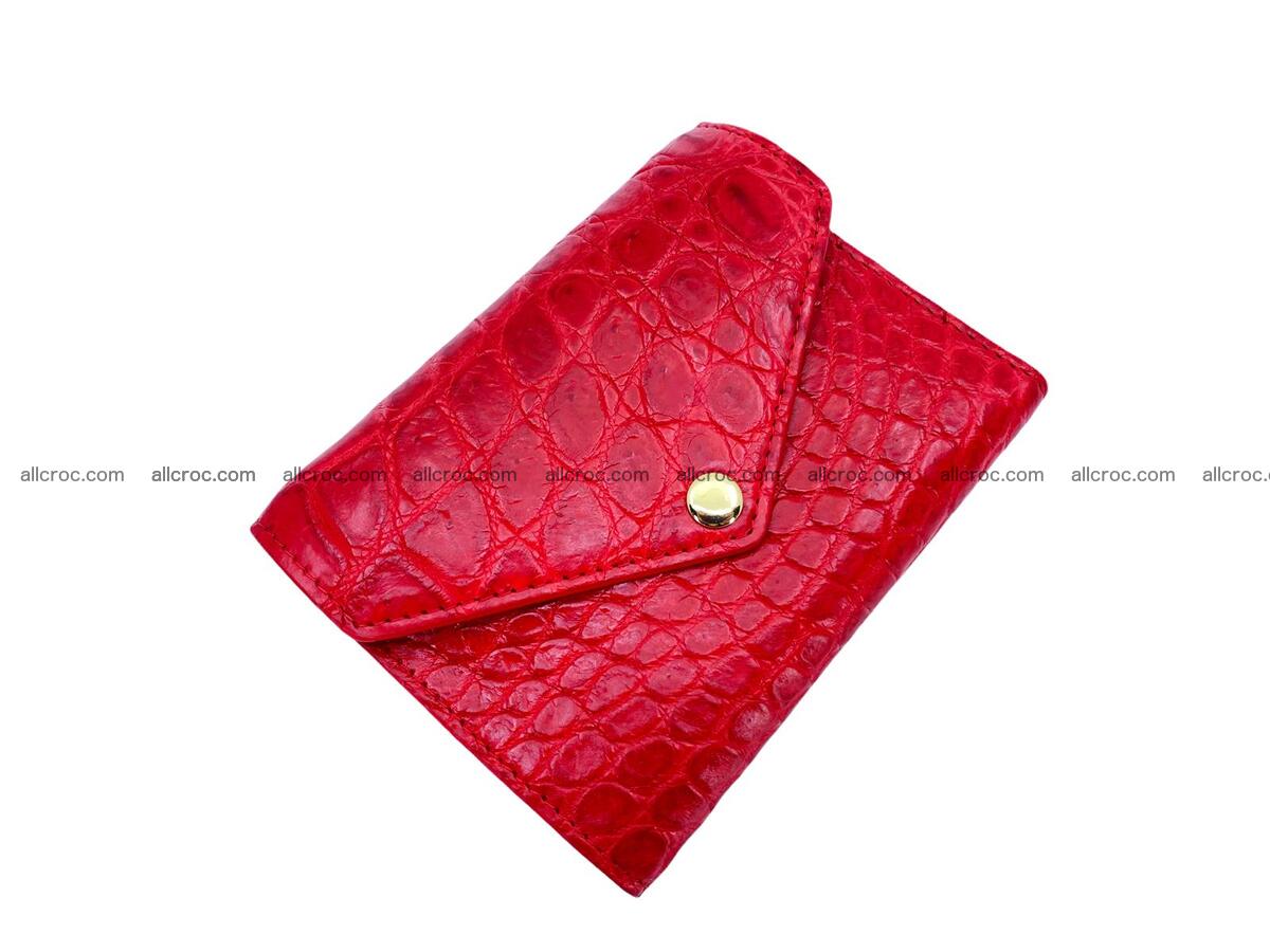 Handcrafted Crocodile skin vertical wallet 1677 Foto 0