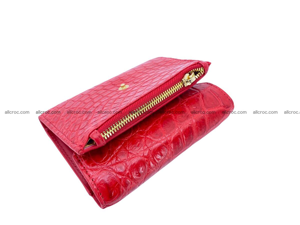 Handcrafted Crocodile skin vertical wallet 1677 Foto 8