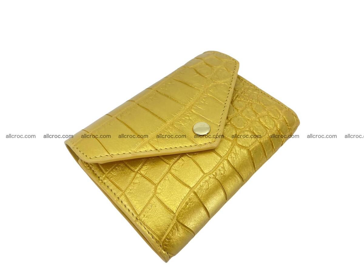 Handcrafted Crocodile skin vertical wallet 1662 Foto 0