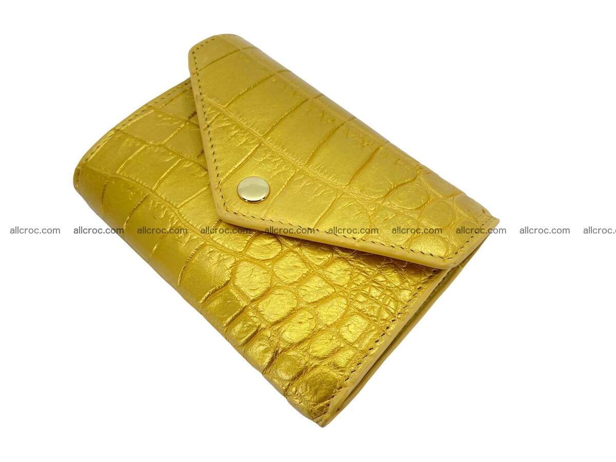 Handcrafted Crocodile skin vertical wallet 1662 Foto 1
