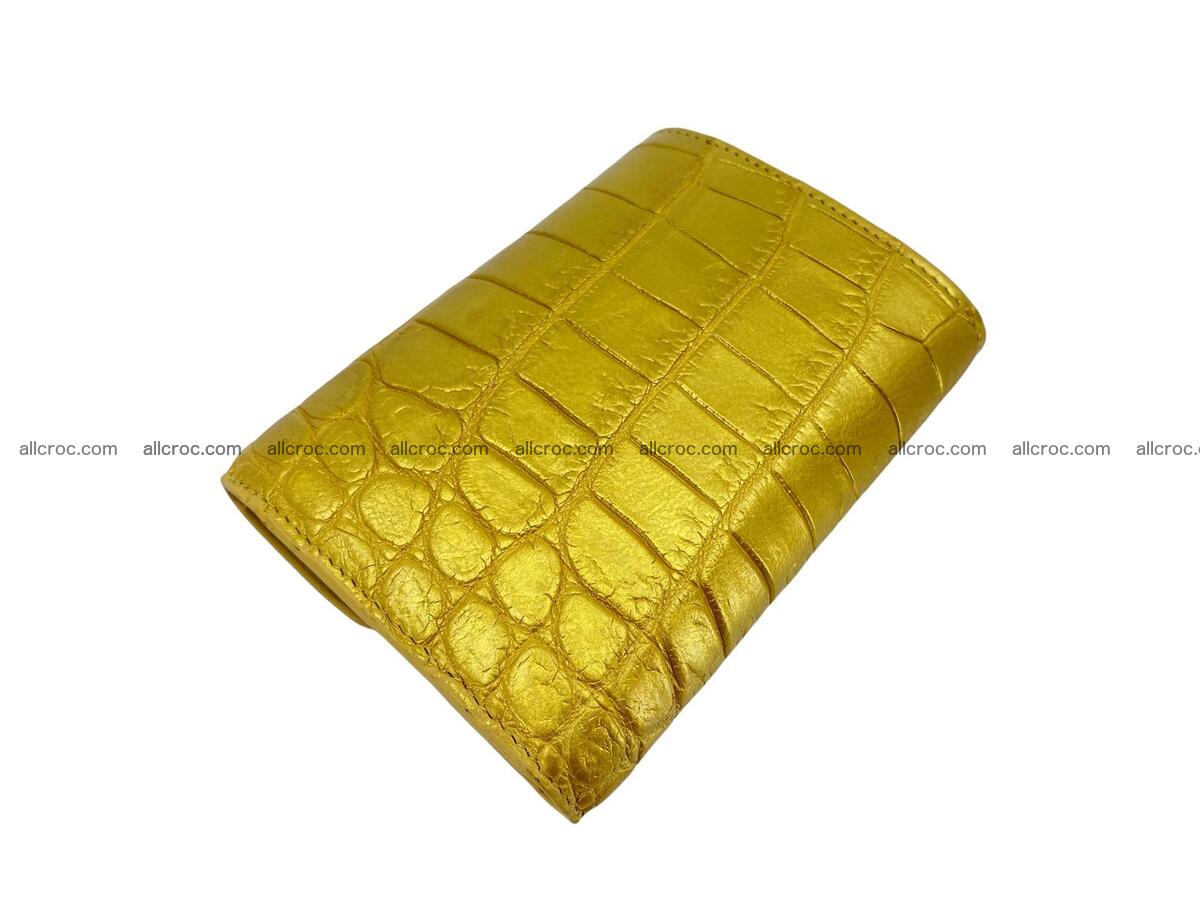Handcrafted Crocodile skin vertical wallet 1662 Foto 5