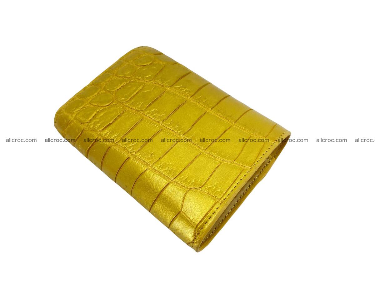 Handcrafted Crocodile skin vertical wallet 1662 Foto 4