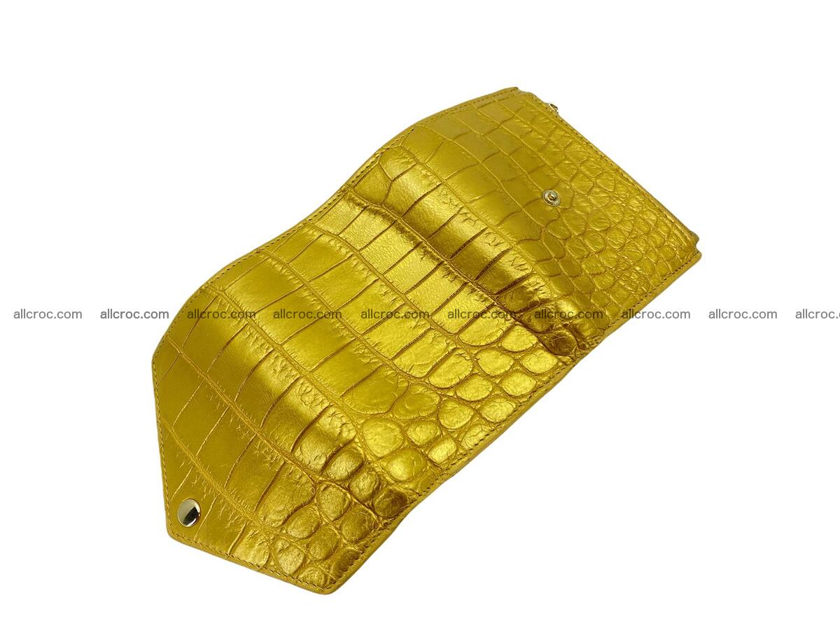 Handcrafted Crocodile skin vertical wallet 1662 Foto 6