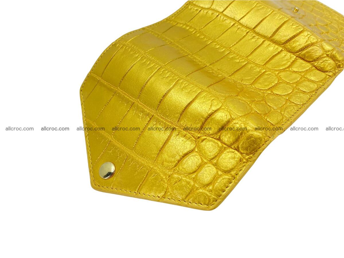 Handcrafted Crocodile skin vertical wallet 1662 Foto 7
